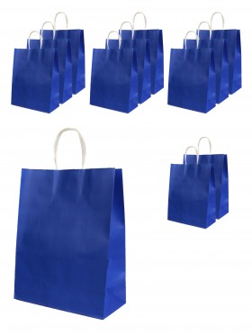 Solid Color Kraft Paper Gift Bags(12Pcs) 11"X8.7"X4.3"